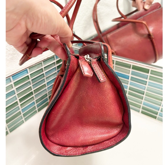 VINTAGE Italian 🇮🇹 Leather Top Handle Barrel bag Wilson’s Pelle Studios - Picture 3 of 14